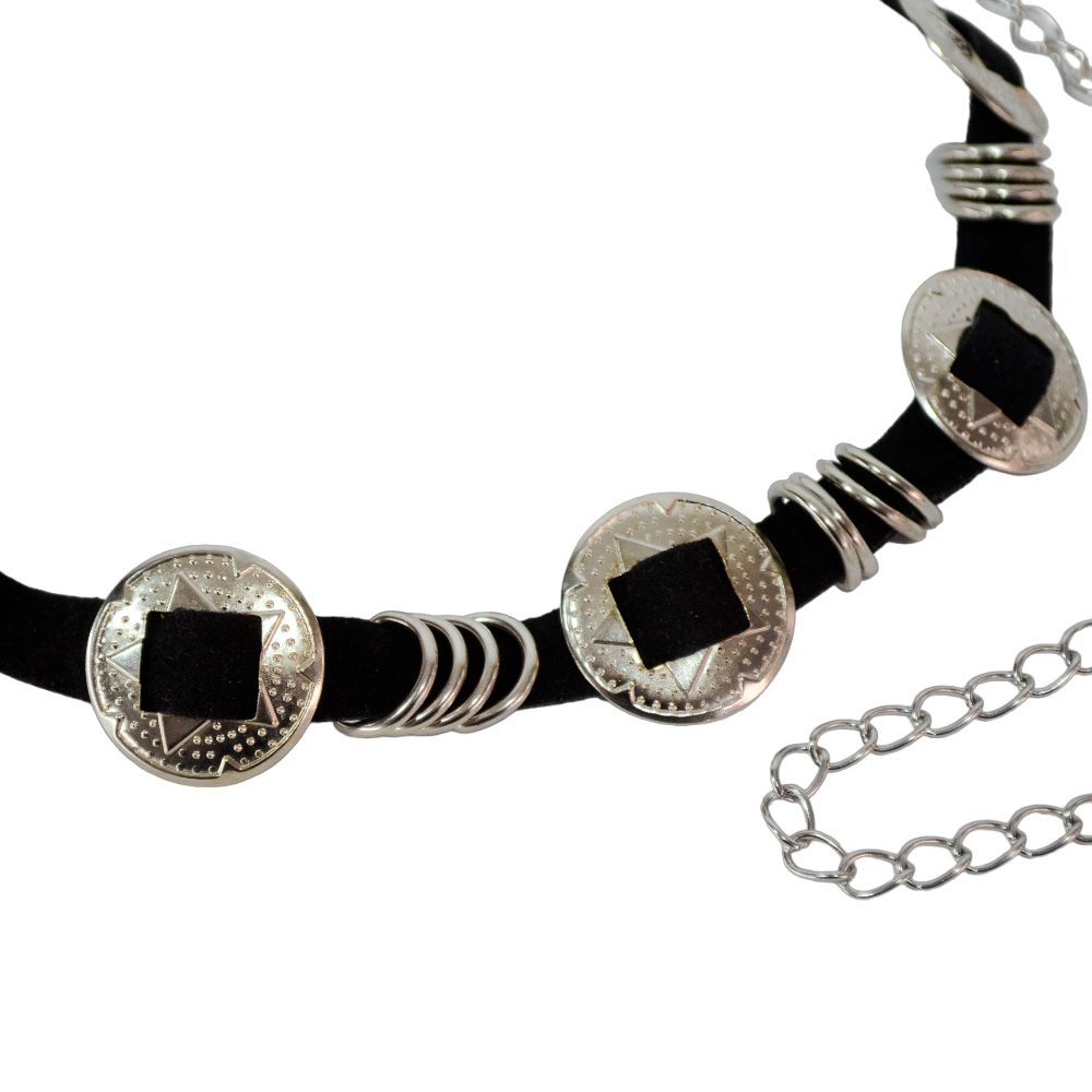 FAJIN GAMUZA C/ CUENTAS METAL Y CADENAS FINAL CORAZON