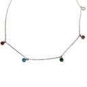 GARGANTILLA ACERO CON DIJES STRASS EN COLORES