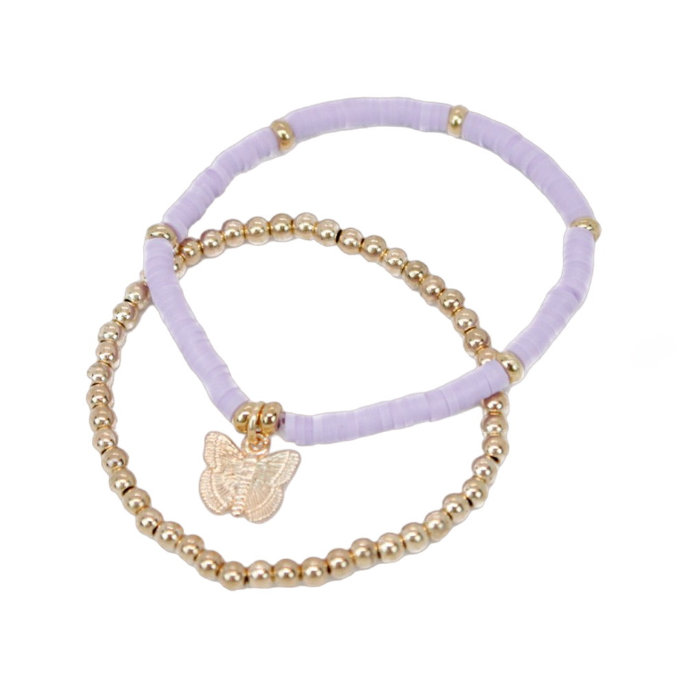 [41858] PULSERA DOBLE DIJE MARIPOSA