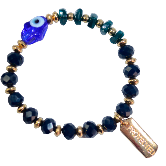 [41534] PULSERA MANO DE FATIMA Y DIJE CON FRASES