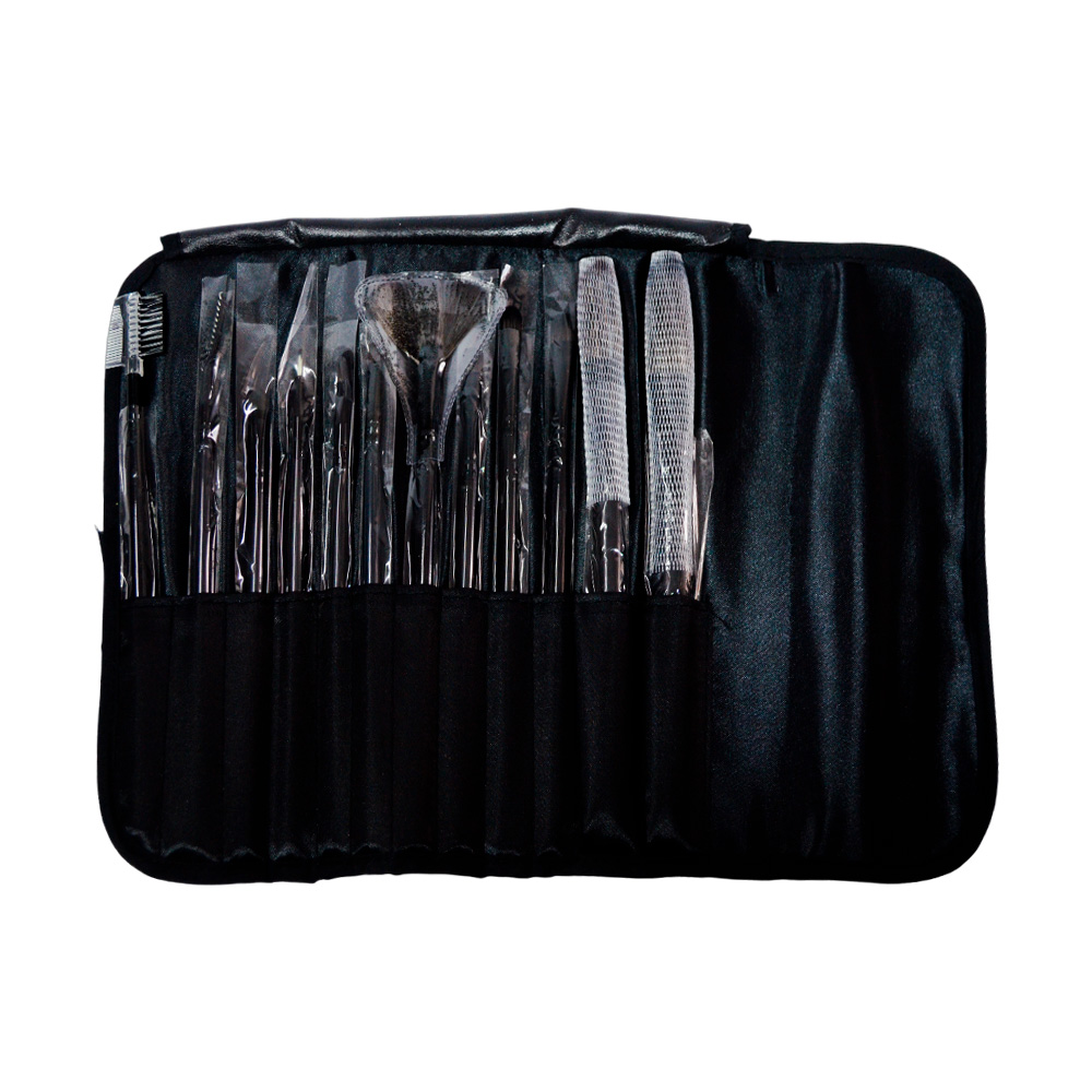 SET DE BROCHAS Y PINCELES POR 12 PIEZAS CON ESTUCHE PARA MAQUILLAJE