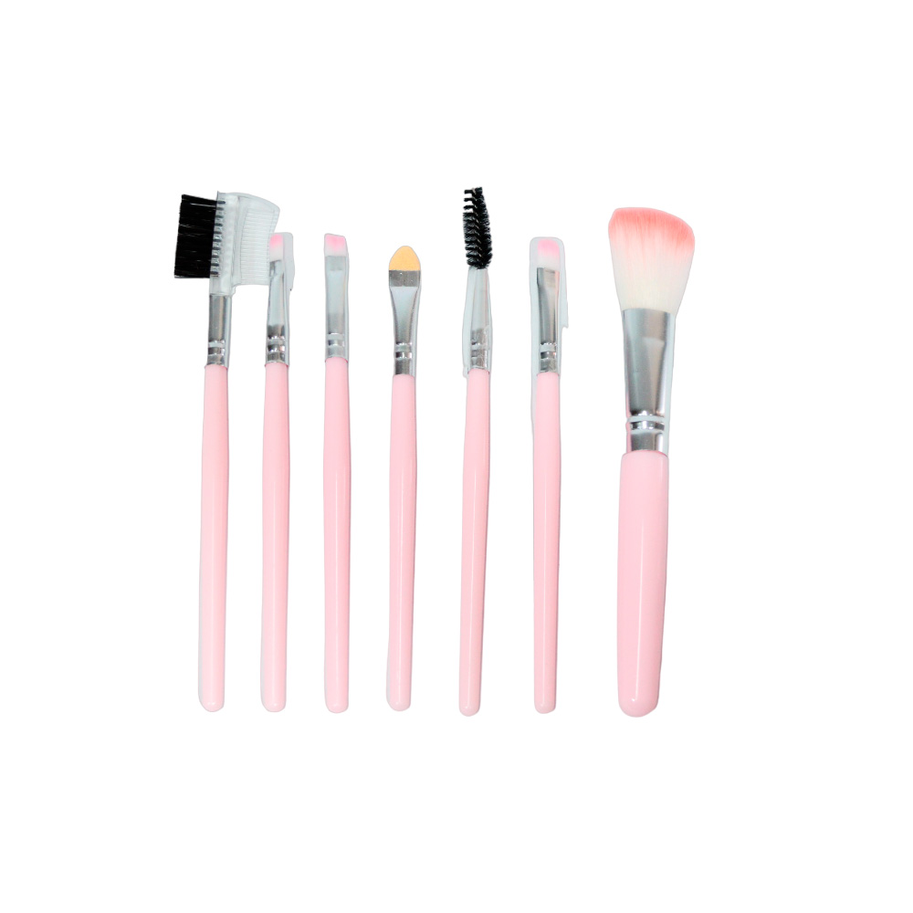 SET DE BROCHAS Y PINCELES POR 7 PIEZAS CON ESTUCHE PARA MAQUILLAJE