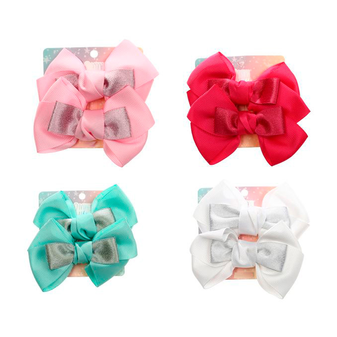 SET X2 DE PICO MOÑO LISO C/ CINTA RASO