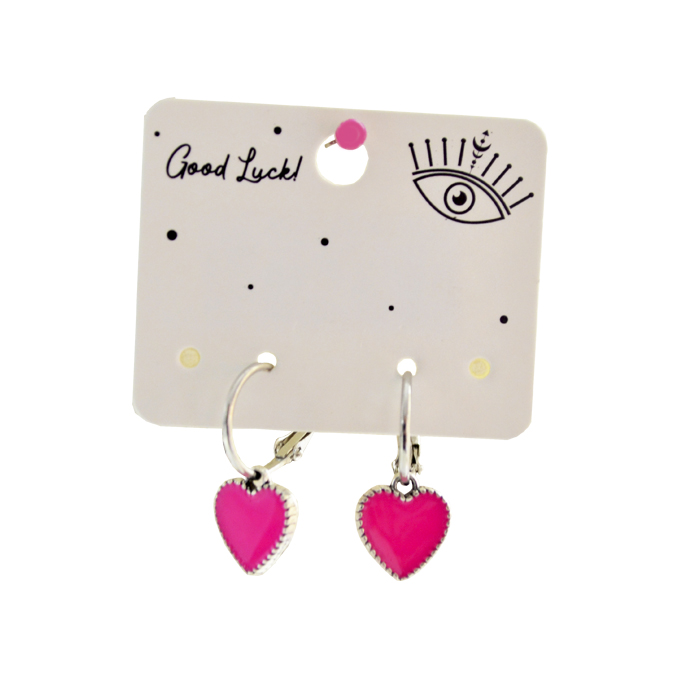 [36125] AROS PLATEADO CON DIJE CORAZON