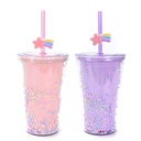 VASO PLASTICO INFANTIL CON LENTEJUELAS 450ML