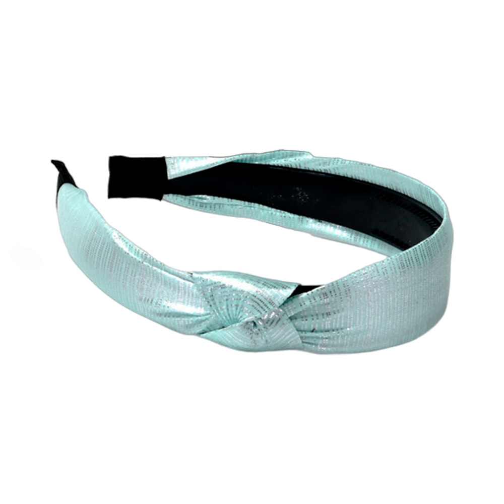 VINCHA RIGIDA CON TEXTURA BRILLOSA.