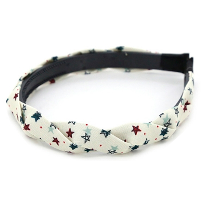 [35109] VINCHA RIGIDA CRUZADA CON ESTRELLAS