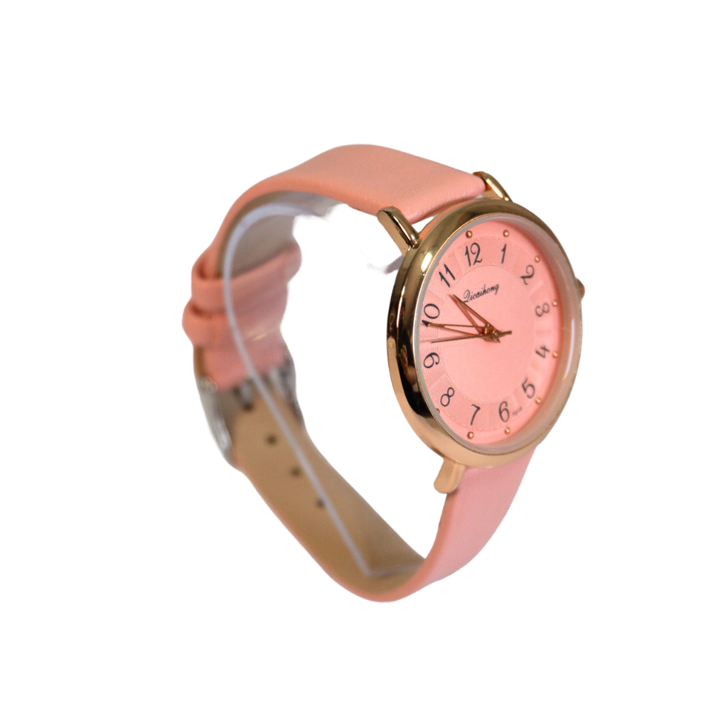 RELOJ MALLA DE CUERINA C/BORDE DORADO