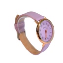 RELOJ MALLA DE CUERINA C/BORDE DORADO
