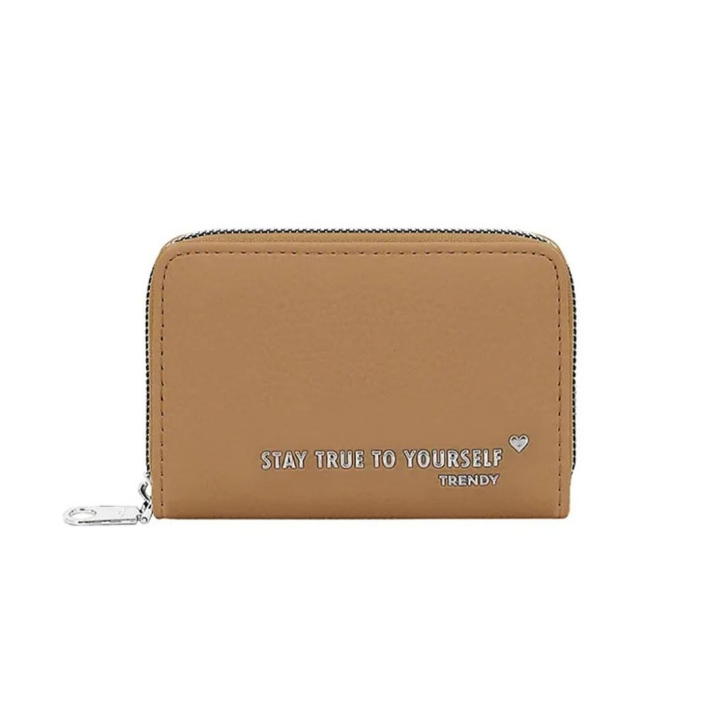 BILLETERA CON APLIQUE FRONTAL TRENDY (5 NEGRO, 2 ROSA, 2 MARRON)