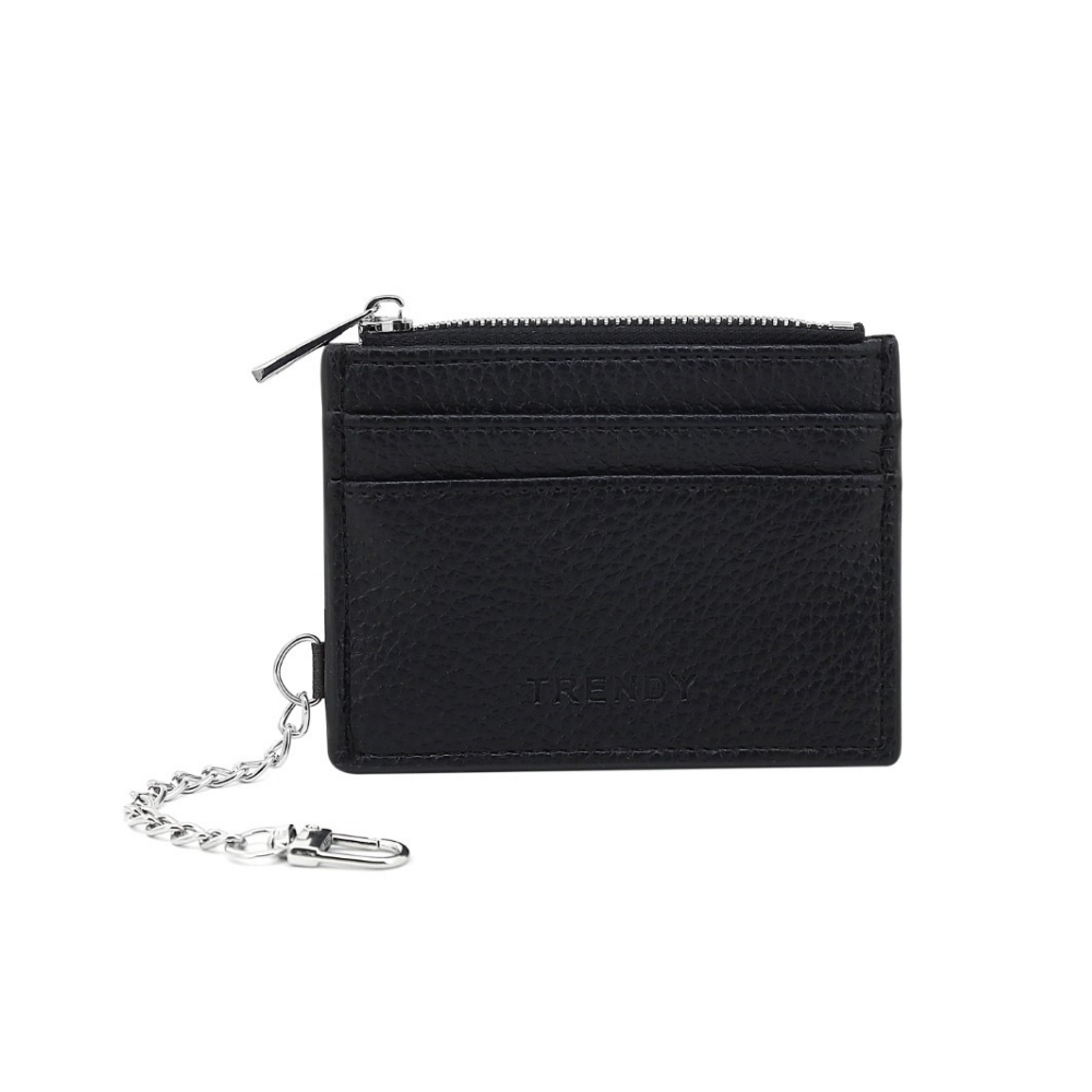 TARJETERO CON PORTA LLAVERO TRENDY (5 NEGRO, 3 MARRON)