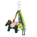LLAVERO CHARM UNICORNIO CON DIJES (1 BEIGE, 3 VERDE, 1 MARRON)