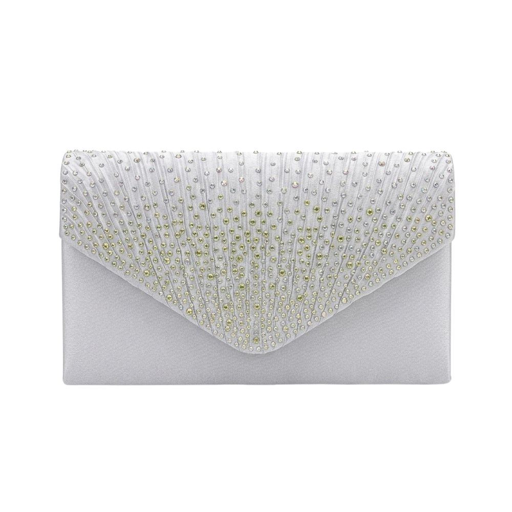 CARTERA DE FIESTA TIPO SOBRE CON CADENA PLATEADA