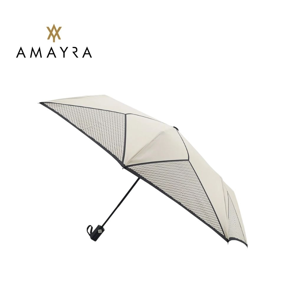 PARAGUAS CORTO AUTOMÁTICO DISEÑO LUNARES MANGO GANCHO AMAYRA