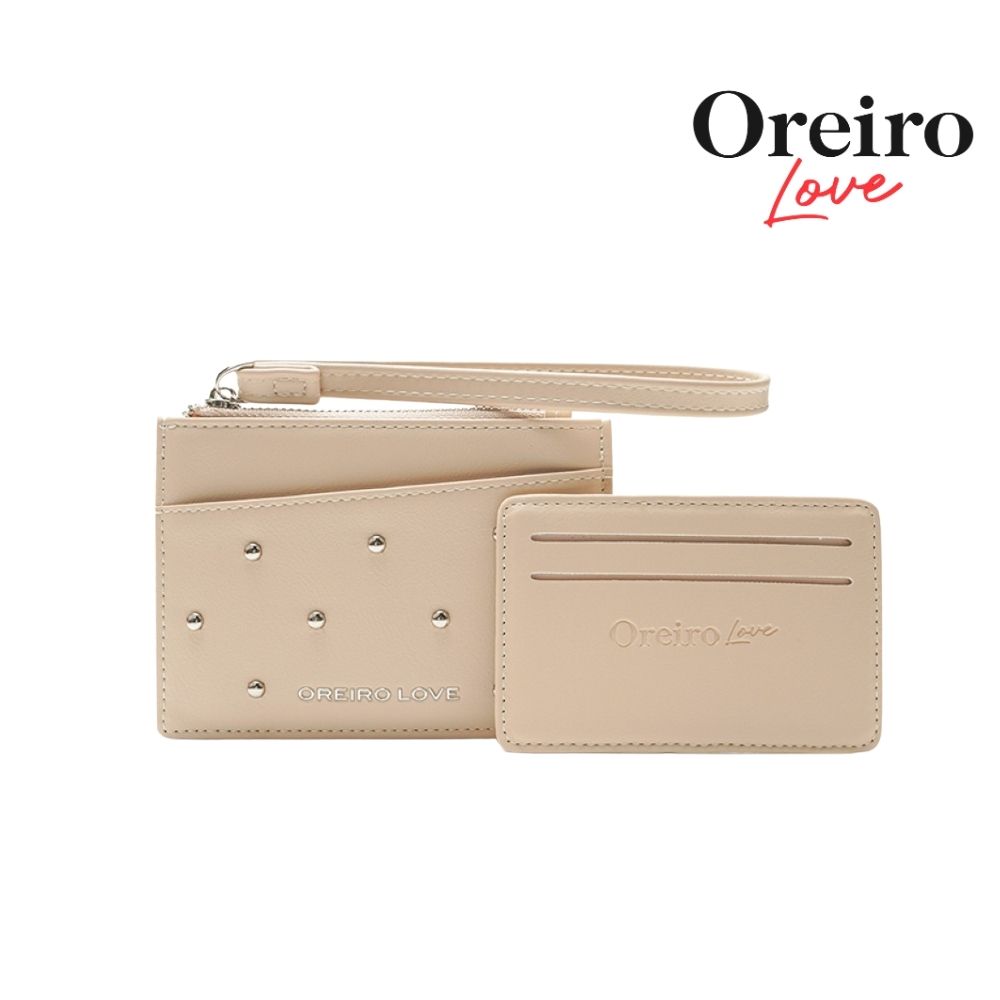 BILLETERA + TARJETERO OREIRO LOVE (3 NEGRO, 1 MARRON, 1 NUDE)