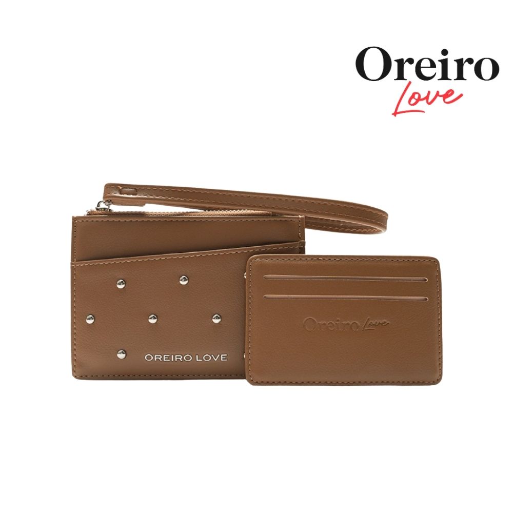 BILLETERA + TARJETERO OREIRO LOVE (3 NEGRO, 1 MARRON, 1 NUDE)