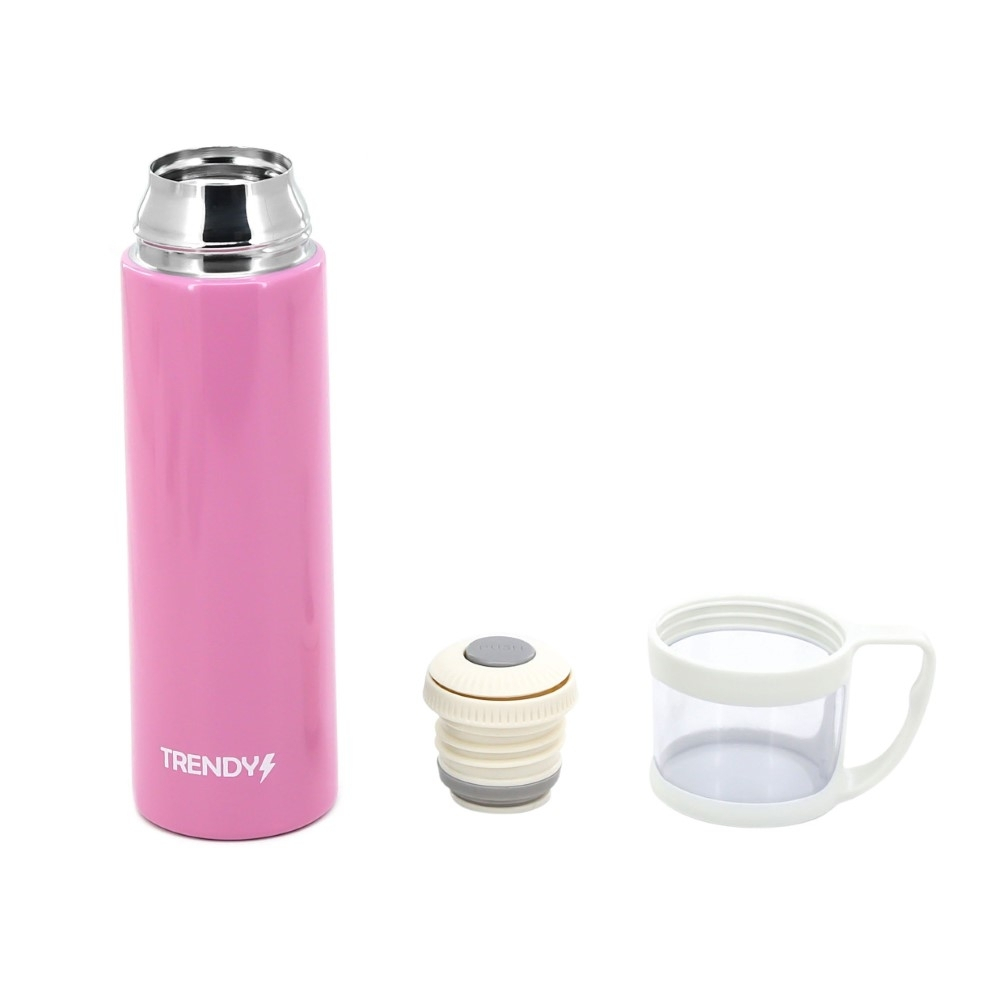 TERMO COLOR LISO CON VASO TRENDY