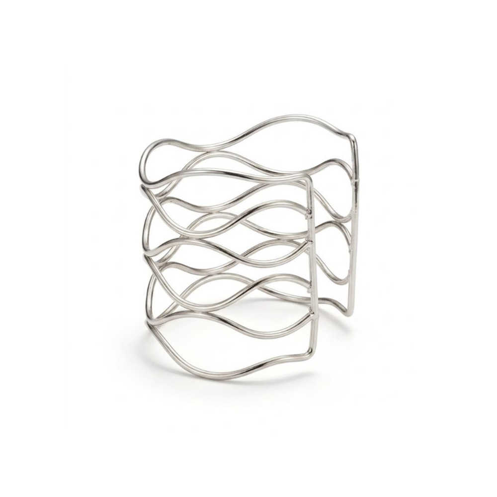 BRAZALETE ANCHO DISEÑO DE ONDAS