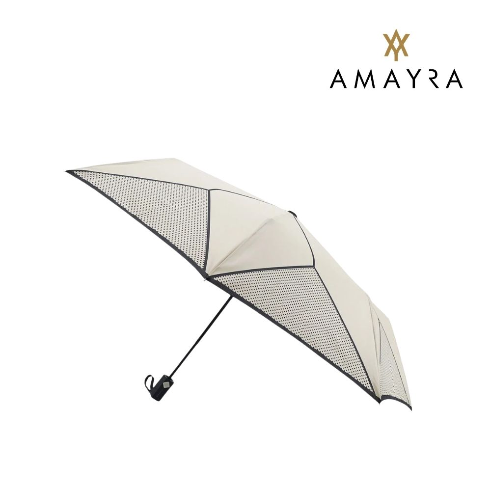 PARAGUAS CORTO AUTOMÁTICO DISEÑO LUNARES MANGO GANCHO AMAYRA