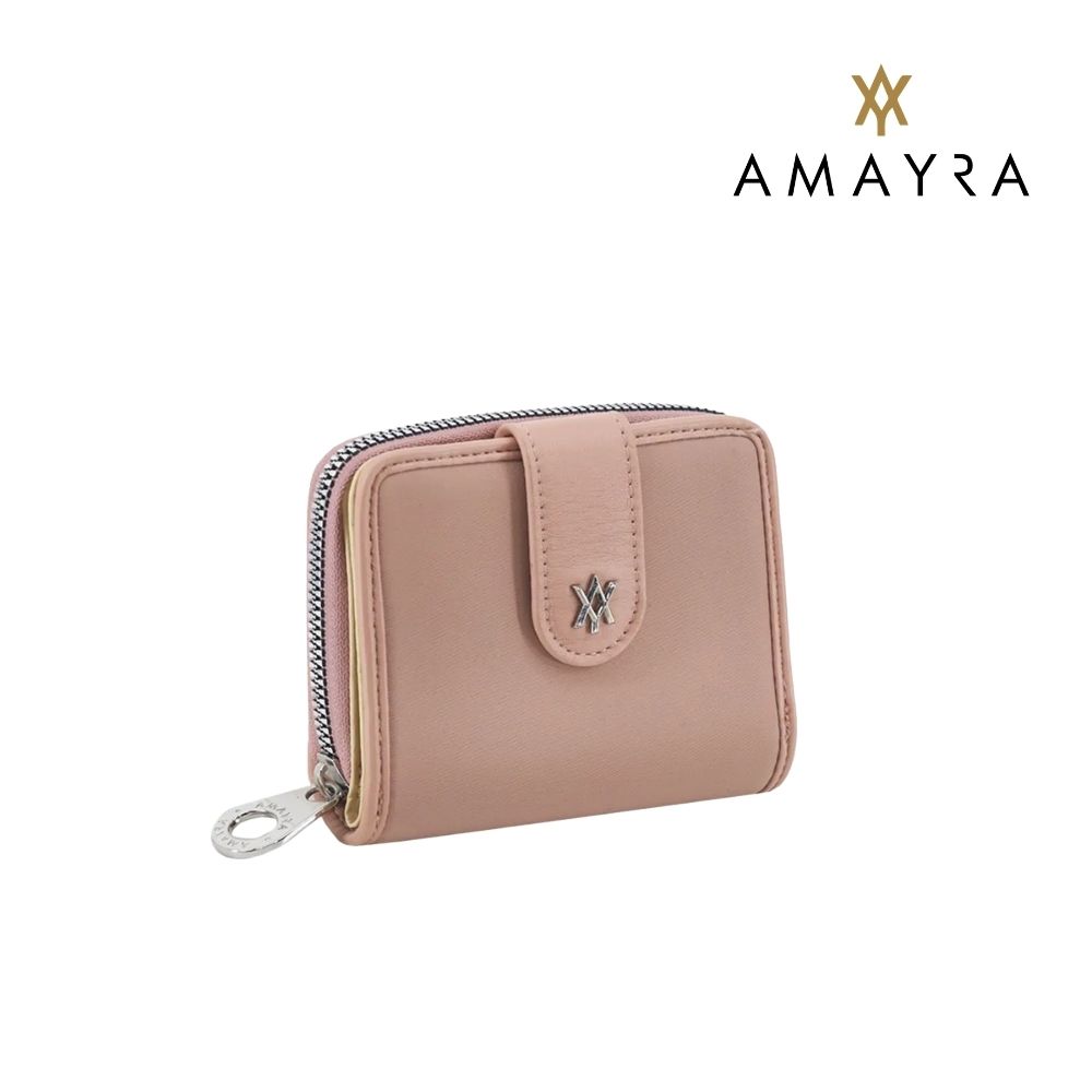 TARJETERO CIERRE Y BOTON AMAYRA (4 MARRON, 6 ROSA)