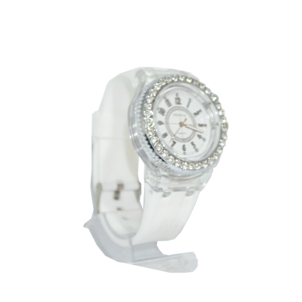 RELOJ CARCASA STRASS Y MALLA DE GOMA X12