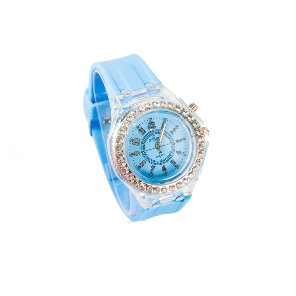 RELOJ CARCASA STRASS Y MALLA DE GOMA X12