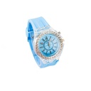 RELOJ CARCASA STRASS Y MALLA DE GOMA X12
