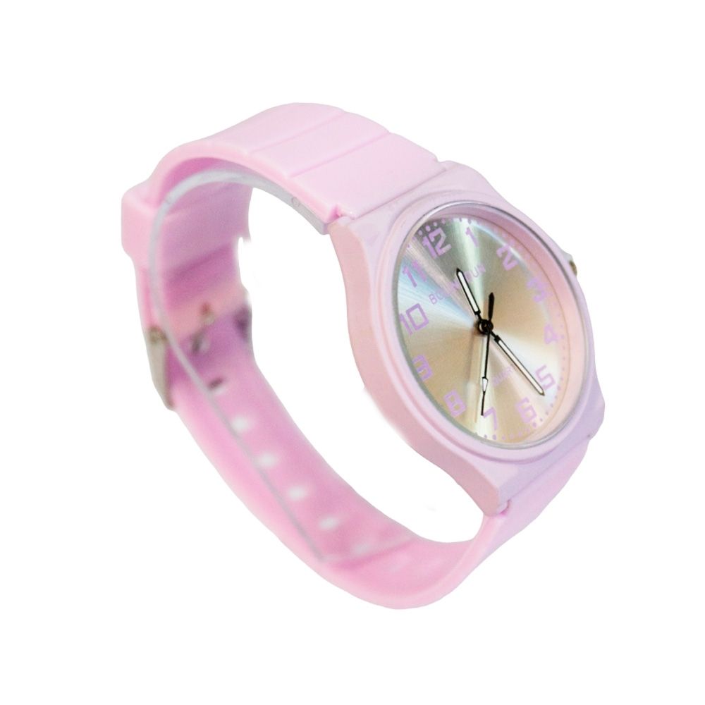 RELOJ FONDO PLATEADO MALLA DE SILICONA 12