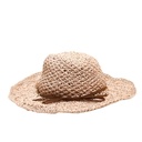 CAPELINA DE RAFIA TEJIDA CALADA CON LAZO
