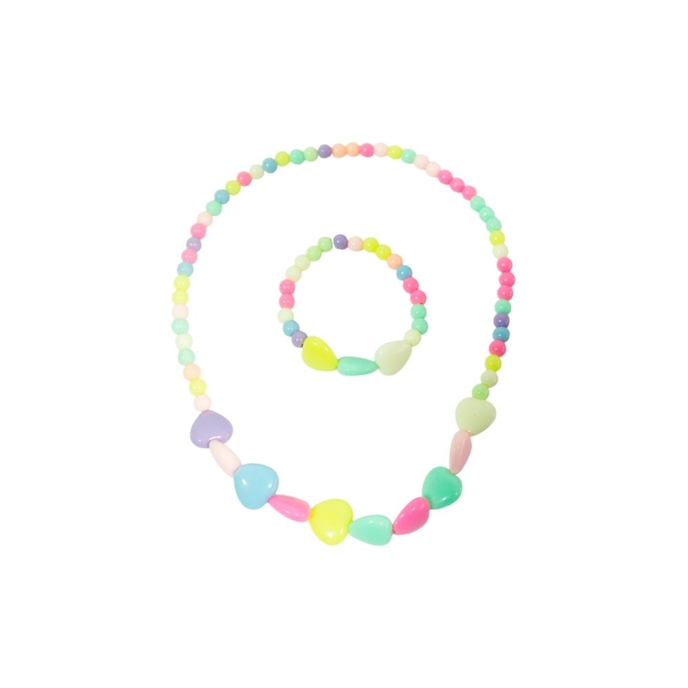 COLLAR + PULSERA CUENTAS DE COLORES
