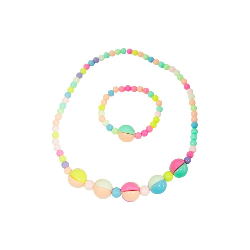 COLLAR + PULSERA CUENTAS DE COLORES