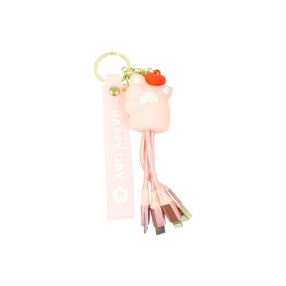 LLAVERO CHARM 3 EN 1 USB CARGADOR