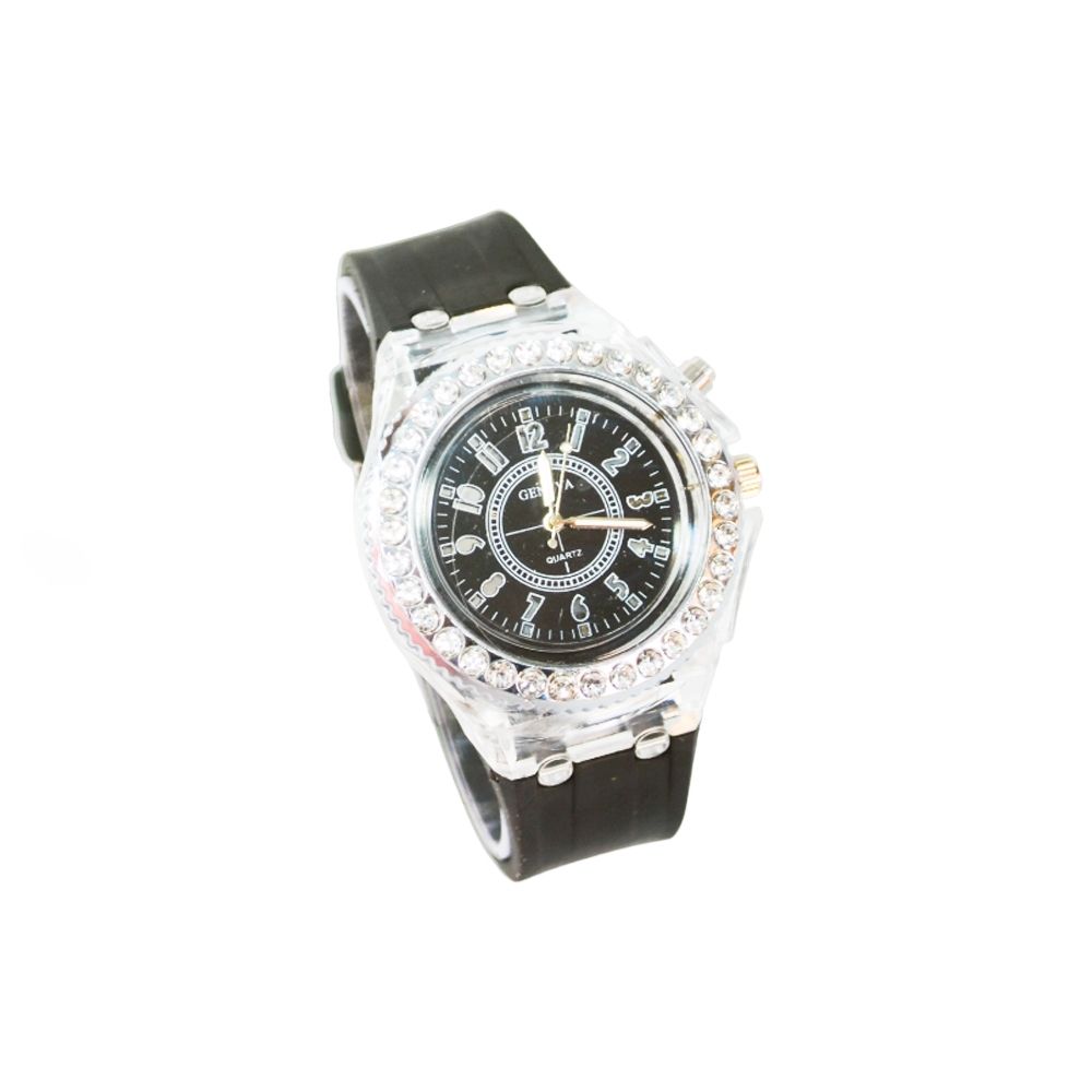RELOJ CARCASA STRASS Y MALLA DE GOMA