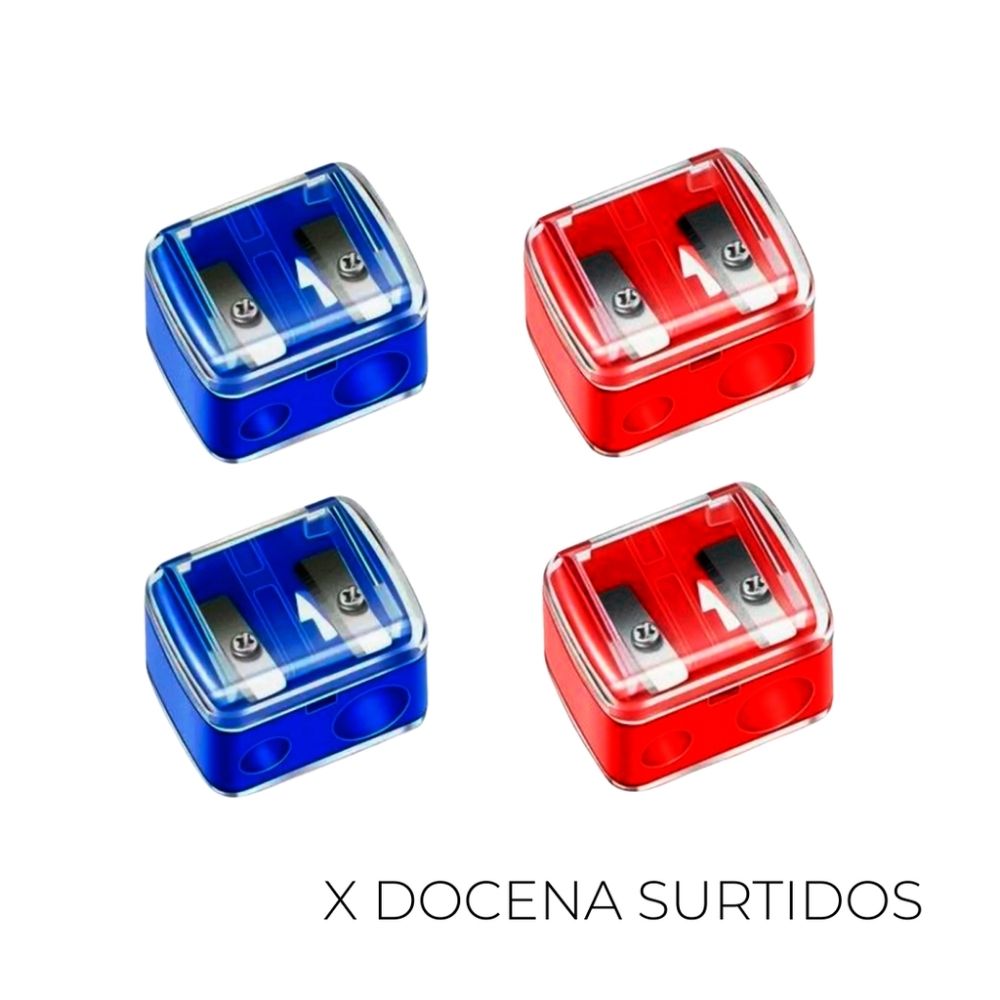 SACAPUNTAS PARA MAQUILLAJE DOBLE (X12 UNIDADES)