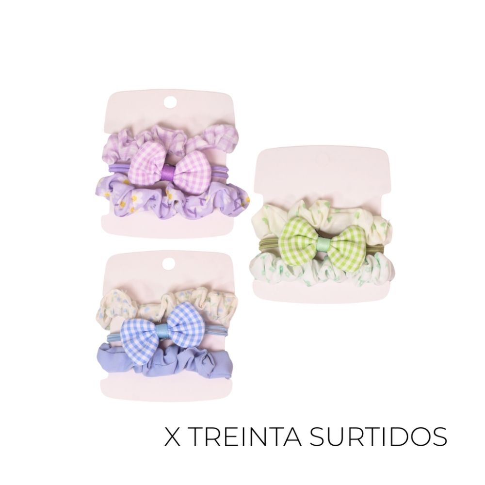 SET DE COLEROS MOÑO POR 3 UNIDADES (X30 SET)