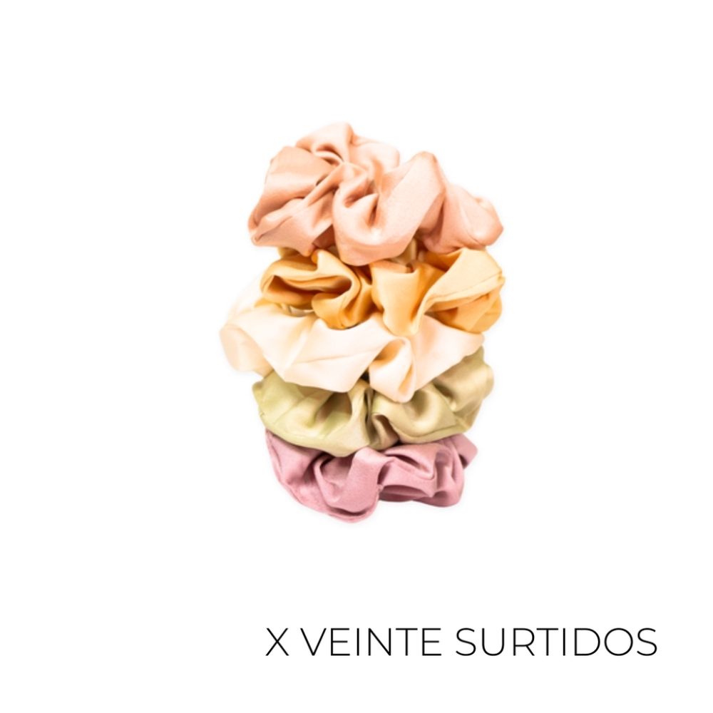 SCUNZI DE SATEN COLOR LISO (PACK X20)