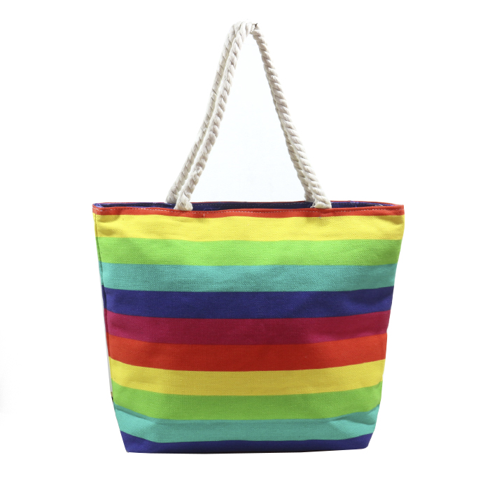 [34756] BOLSO PLAYERO A RAYAS MULTICOLOR