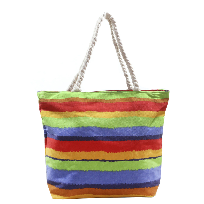 [34756] BOLSO PLAYERO A RAYAS MULTICOLOR