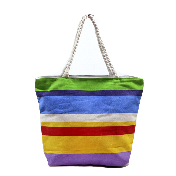 [34756] BOLSO PLAYERO A RAYAS MULTICOLOR