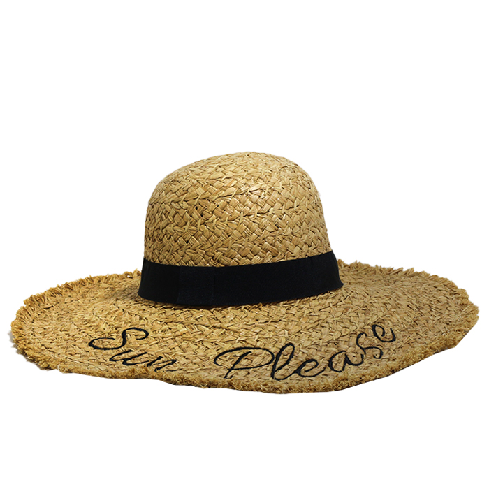 [34748] CAPELINA DE RAFIA CON FLECOS Y CINTA BRODERIE