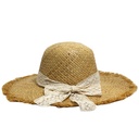 [34748] CAPELINA DE RAFIA CON FLECOS Y CINTA BRODERIE