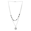 [31581] COLLAR CADENA DOBLE DIJE MARINO FLOR CARACOL SOL