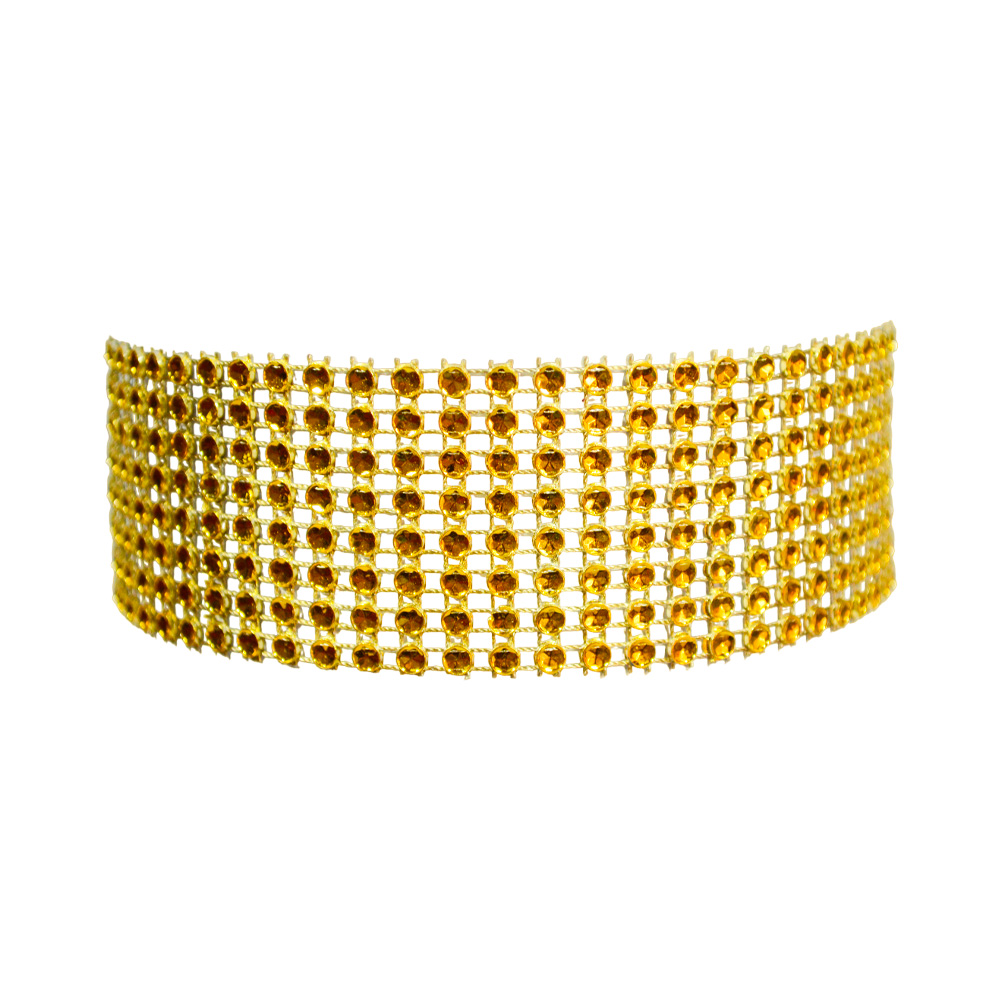 CHOKER MALLA DORADA C/PIEDRAS