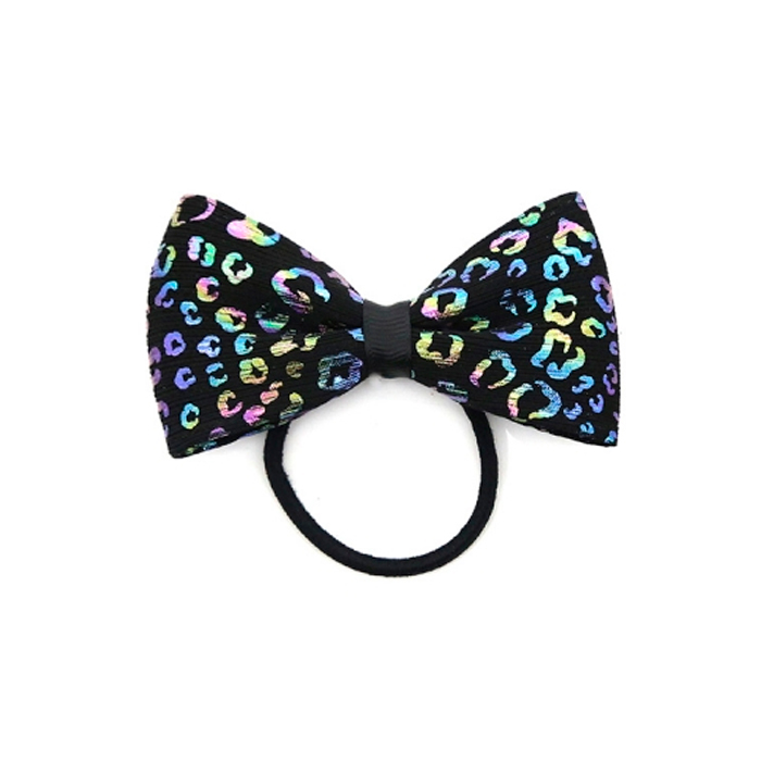 COLERO ELASTICO MOÑO ANIMAL PRINT HOLOGRAFICO