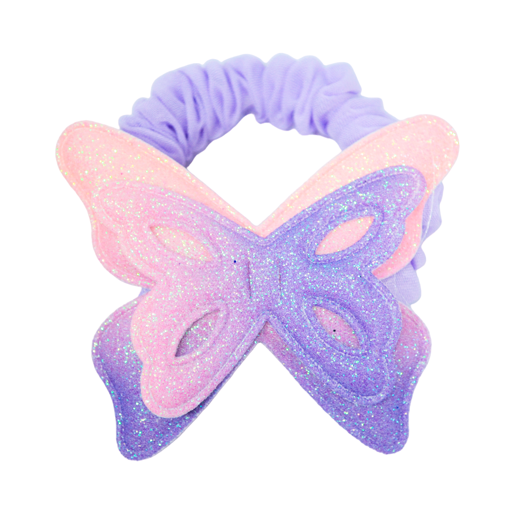 COLERO FORRADO CON APLIQUE DE MARIPOSA CON GLITTER