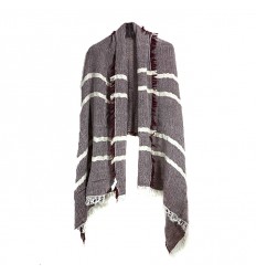 MANTON A RAYAS CON FLECOS 180X75CM