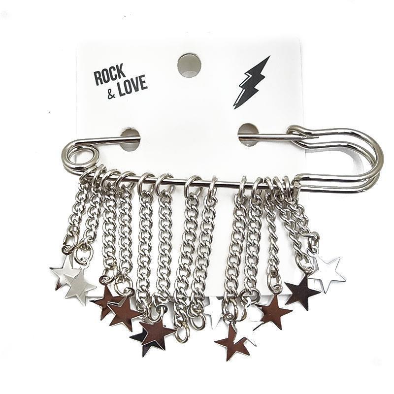 PRENDEDOR LLUVIA DE CADENAS CON ESTRELLAS