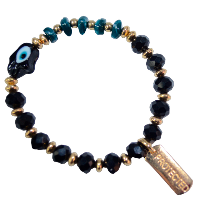 PULSERA MANO DE FATIMA Y DIJE CON FRASES