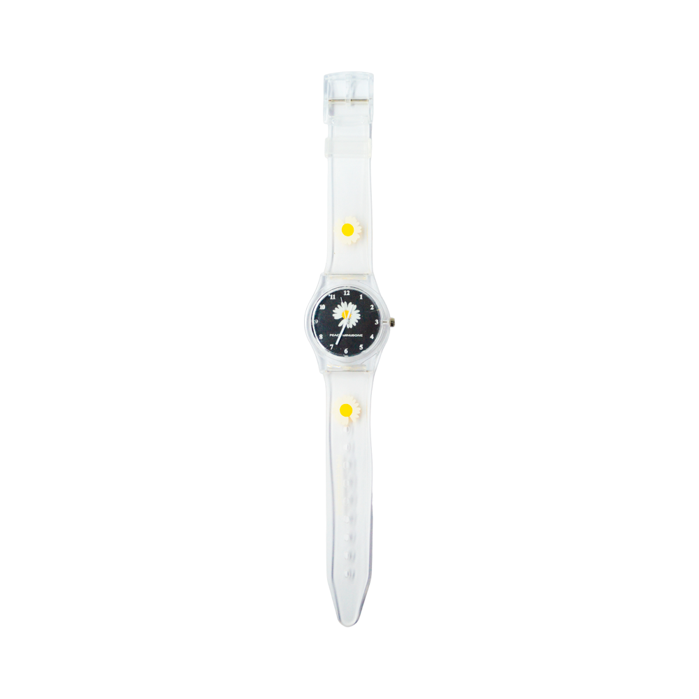 RELOJ MALLA SILICONA TRANSPARENTE C/ FLORES