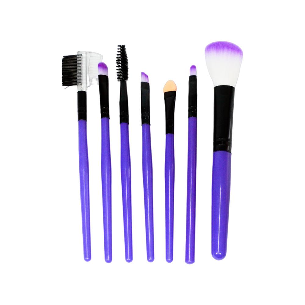 SET DE BROCHAS Y PINCELES POR 7 PIEZAS CON ESTUCHE PARA MAQUILLAJE